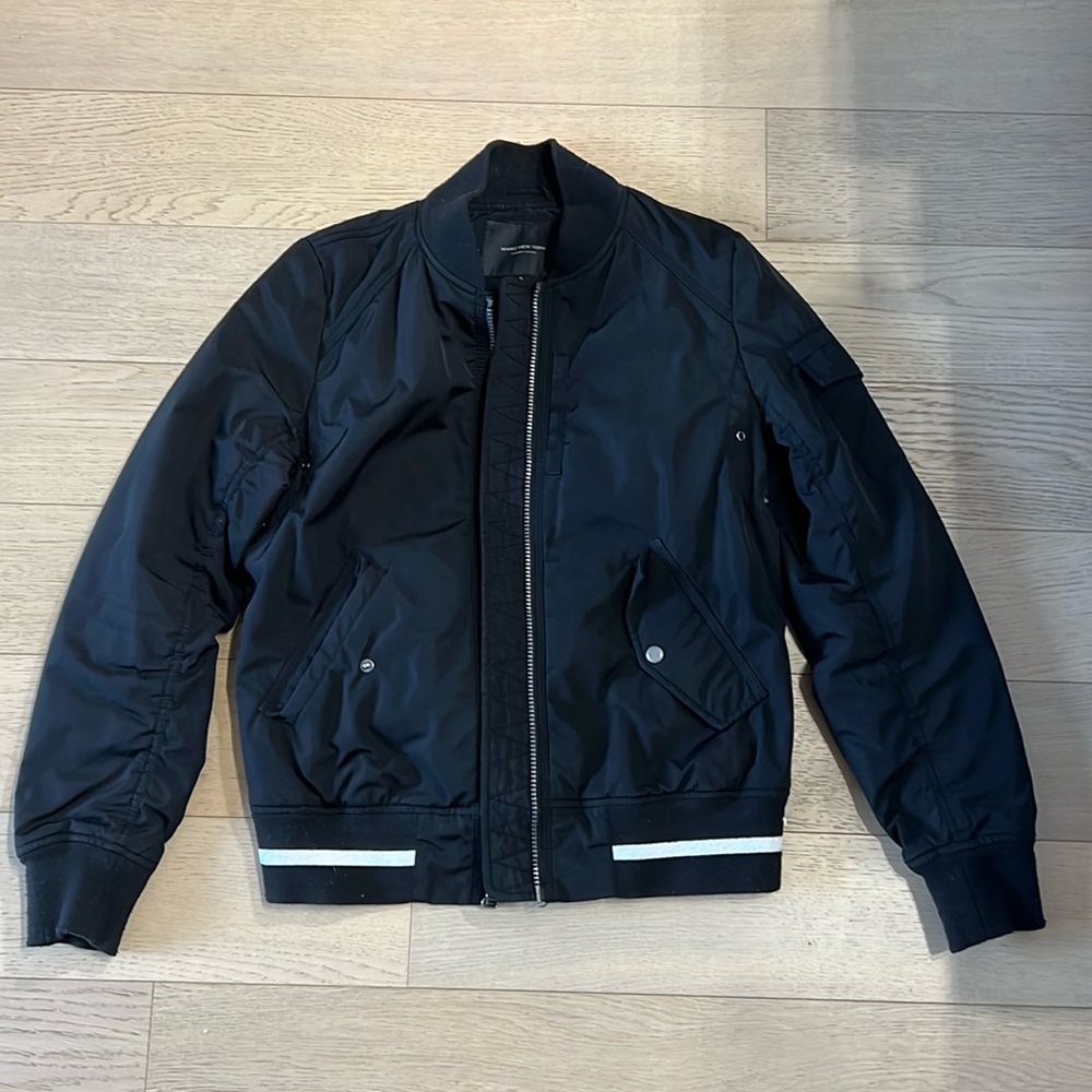 Andrew Marc foster nylon twill bomber jacket